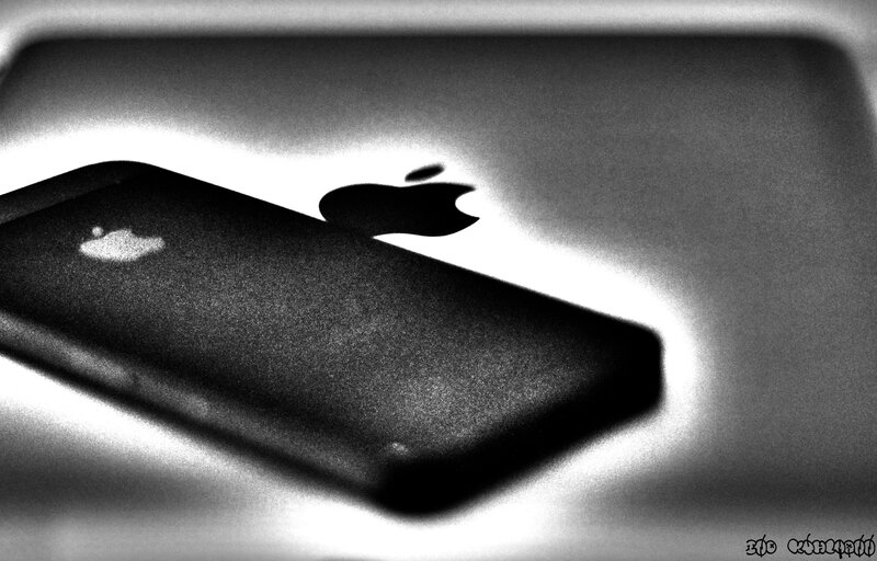Black Smartphone on Surface — Dramatic, Photograph