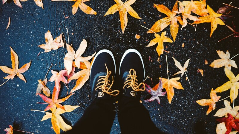 Black Sneakers on Pavement — Calm