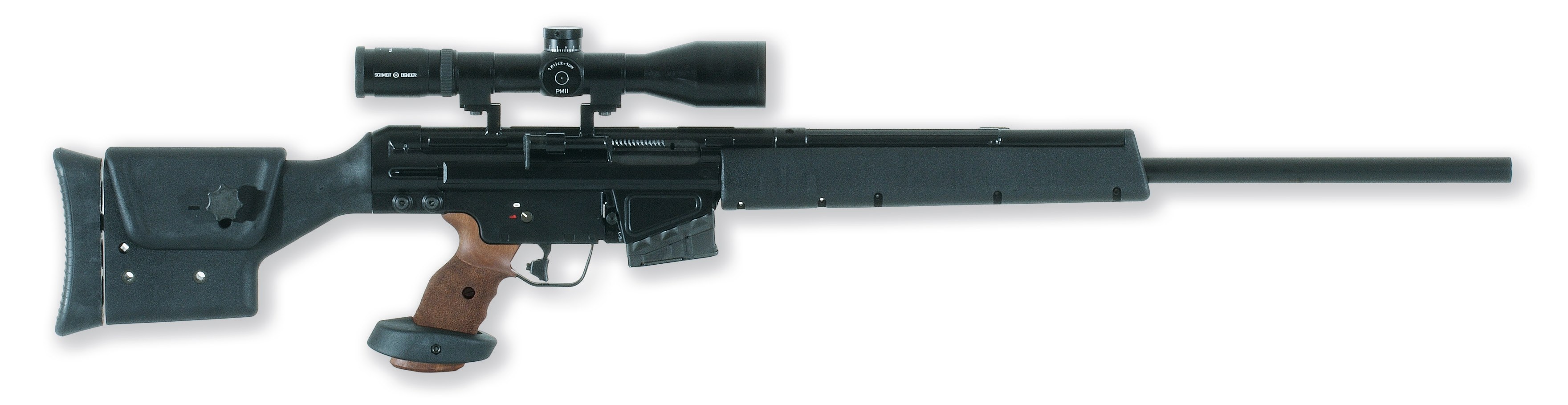 black sniper rifle with scope