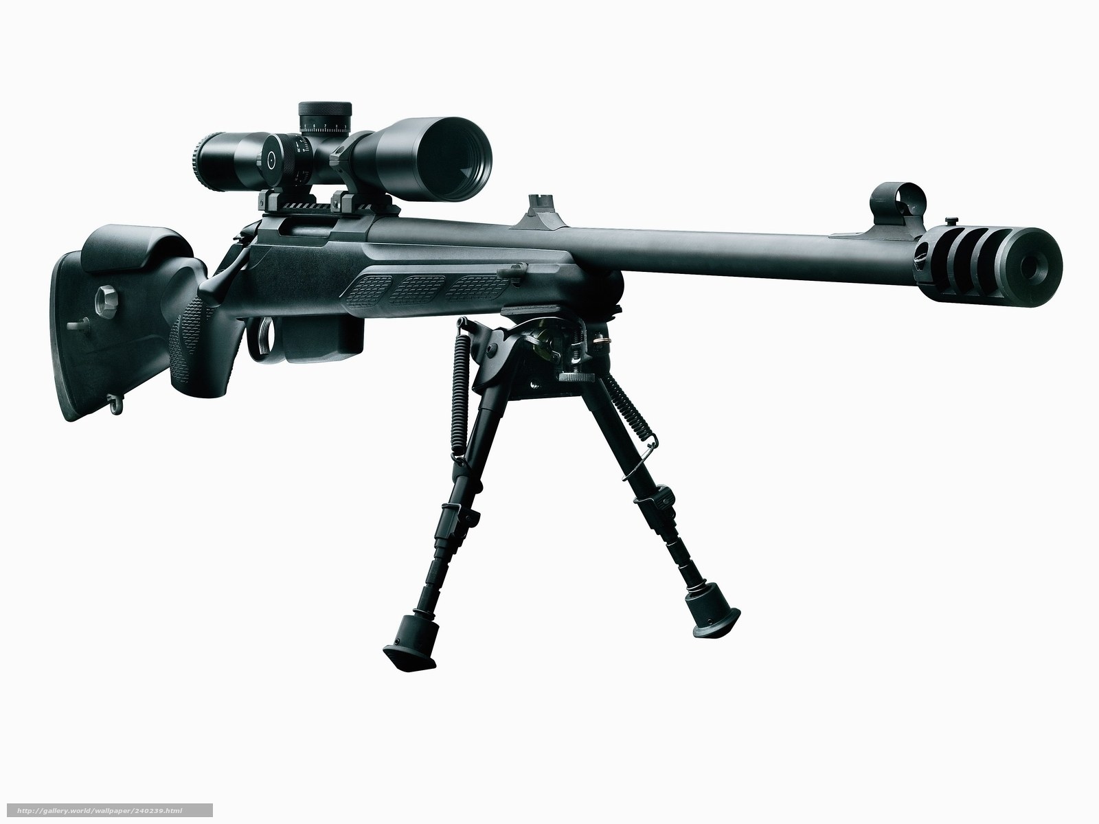 black sniper rifle with scope