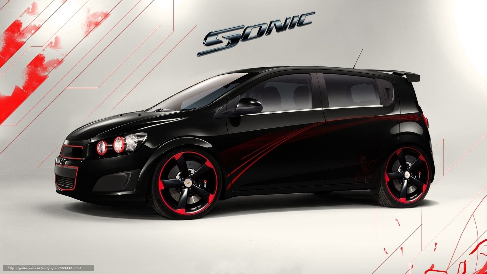 Black Sonic car with red accents