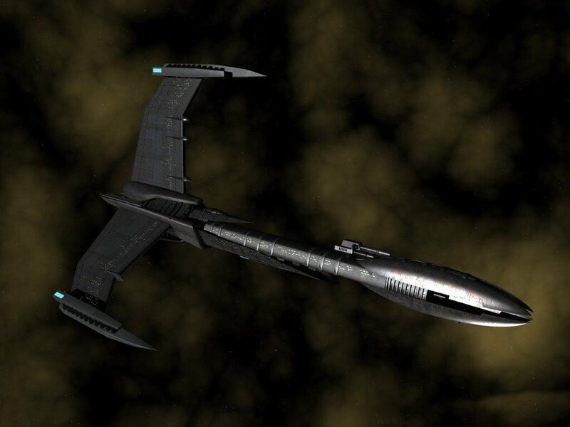 Black Spaceship in Space