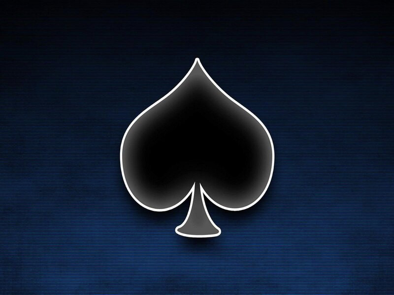 Black Spade Symbol — Blue