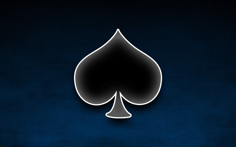 black spade symbol on blue