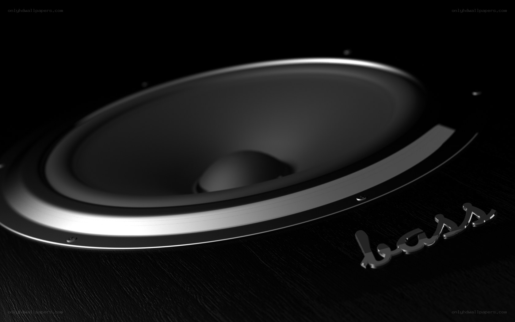 black speaker with bass logo