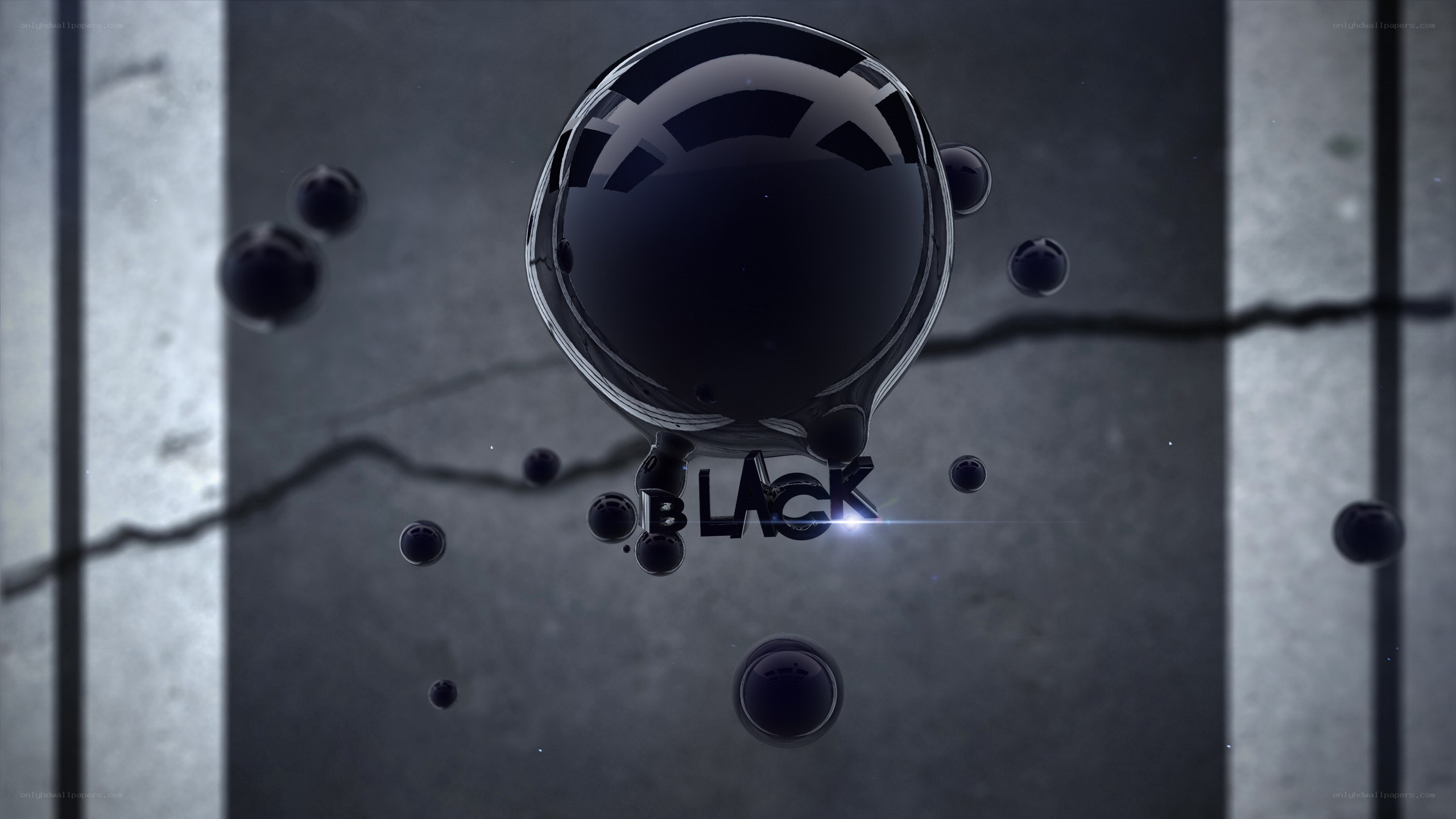 black sphere floating in space