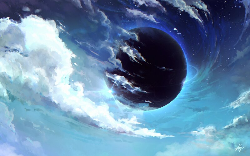 Black Sphere in Clouds