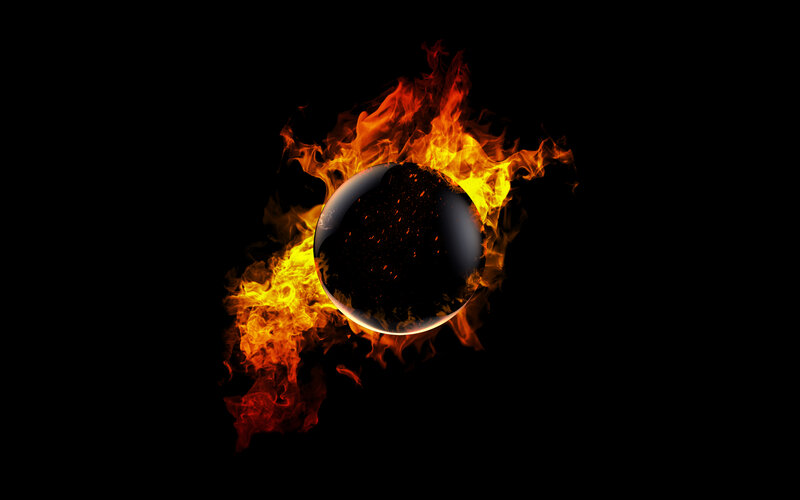 Black Sphere in Flames