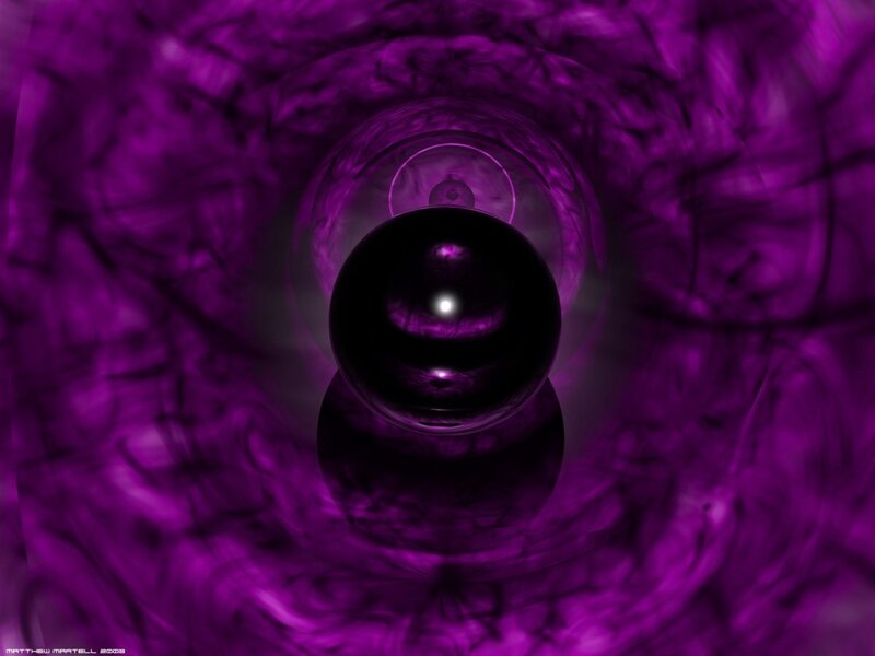 Black Sphere in Purple Tunnel