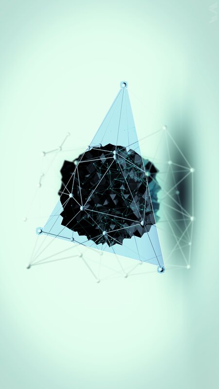 Black Sphere in Wireframe — Teal