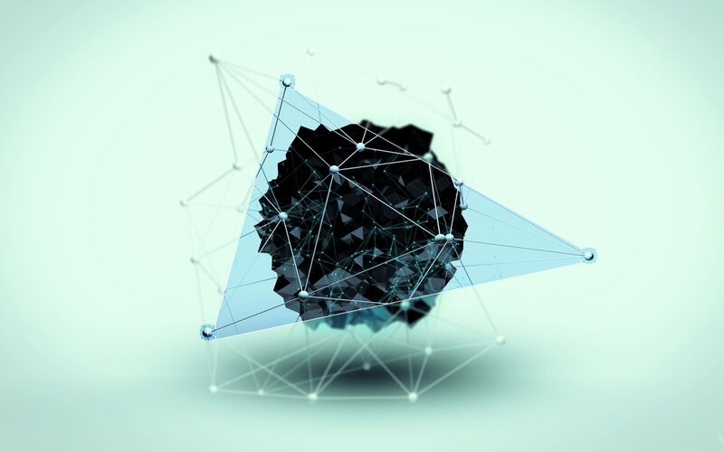 Black Sphere in Wireframe — White