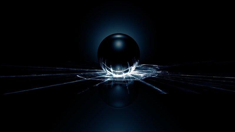 Black Sphere on Dark Surface