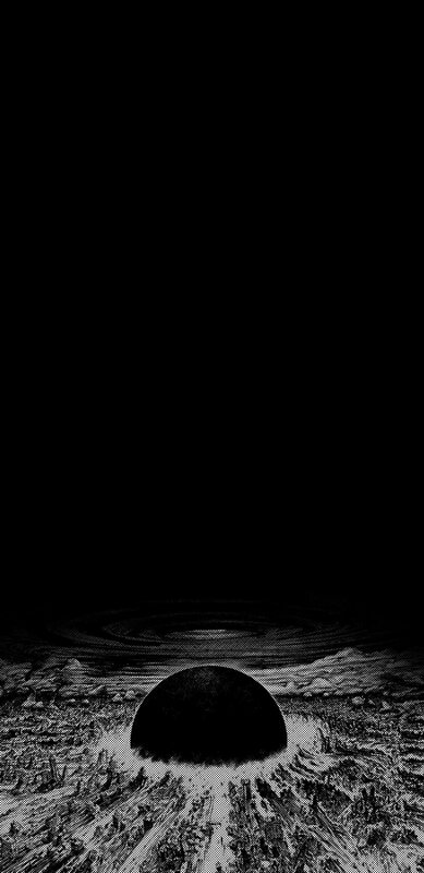 Black Sphere on Rocky Ground