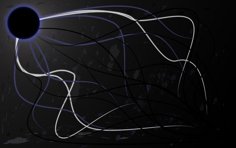 Black Sphere with Light Lines