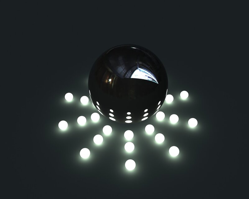 Black Sphere with Lights — Minimalist