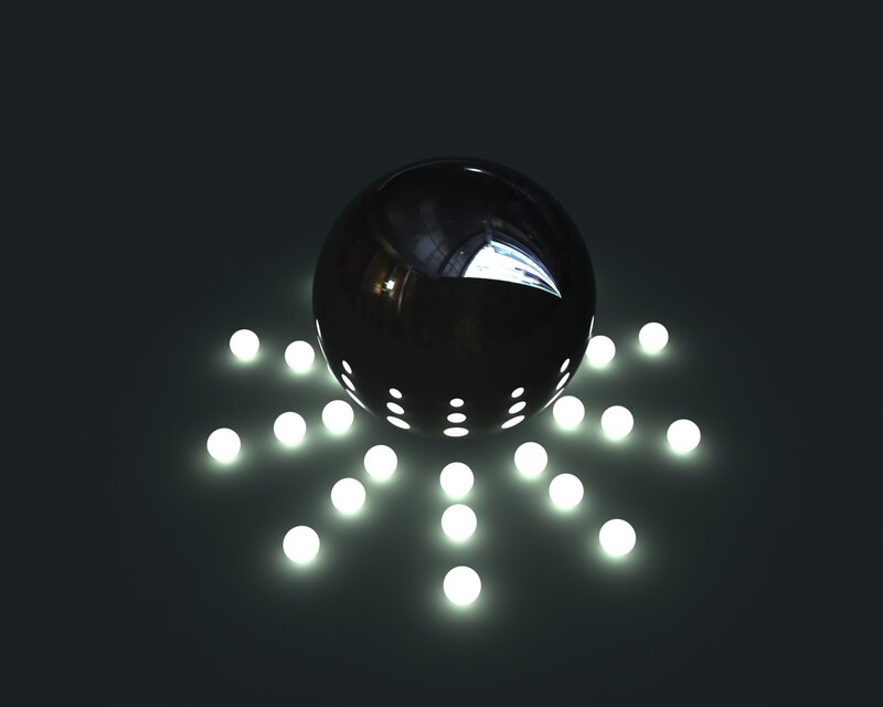 Black Sphere with Lights