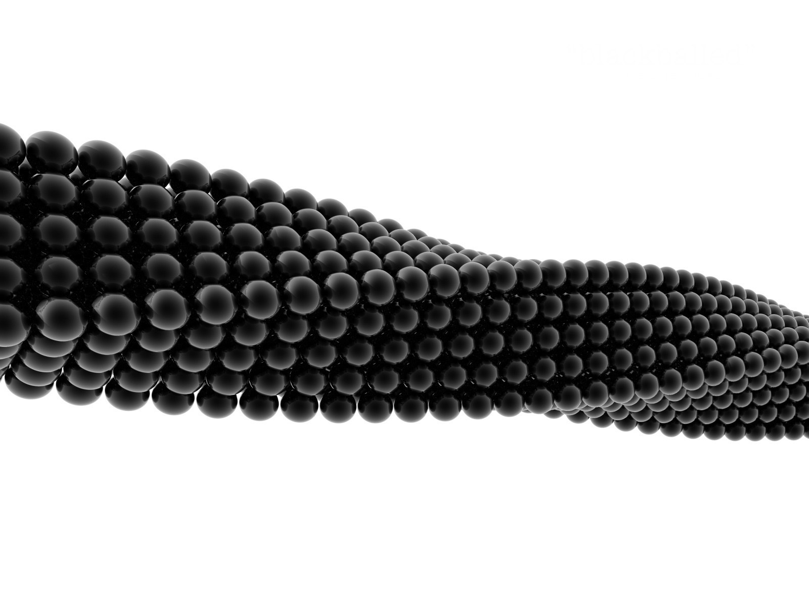 black spheres forming a spiral