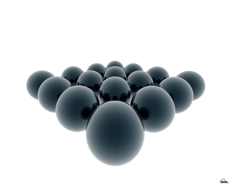 black spheres in a cluster