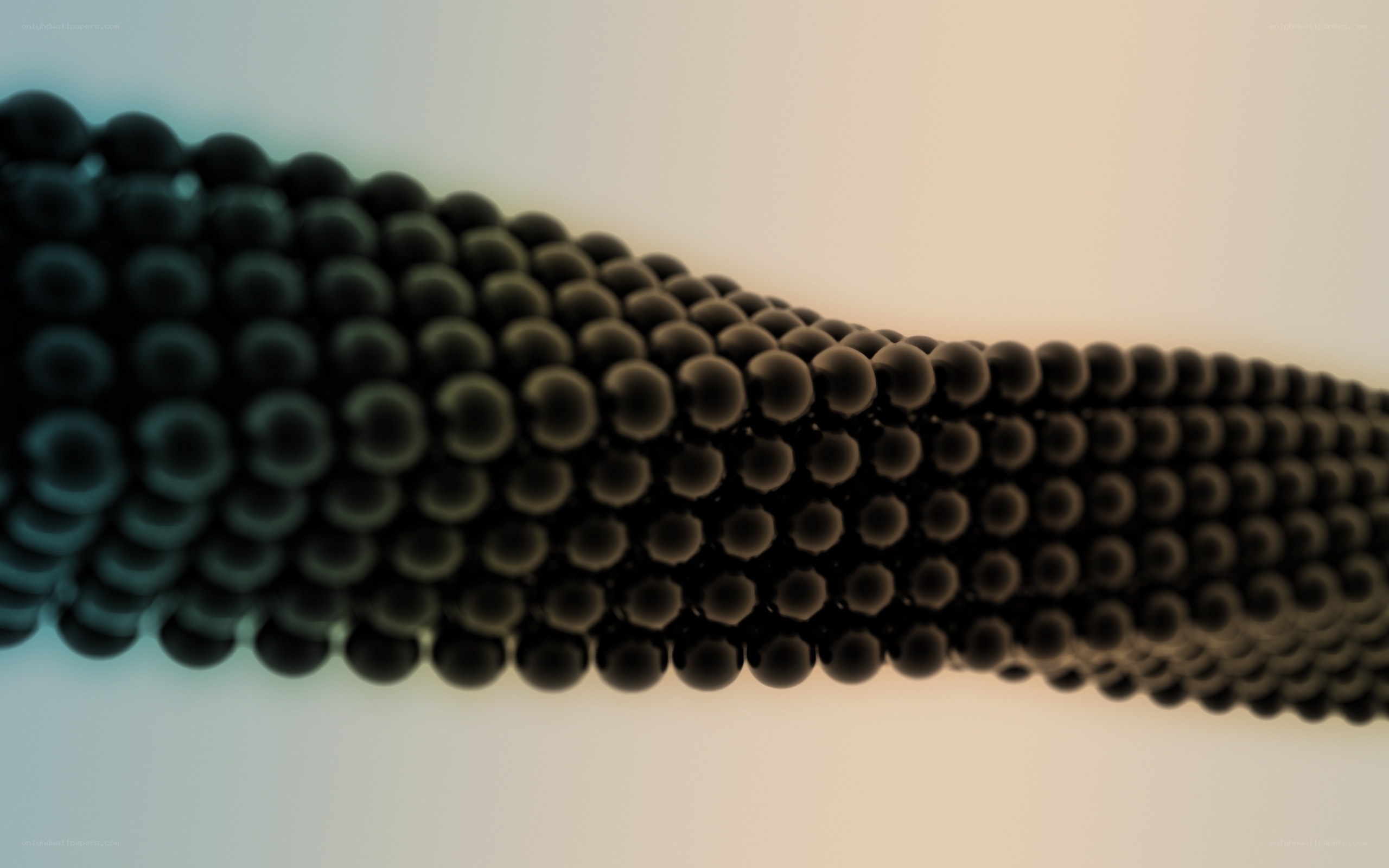 black spheres in a row
