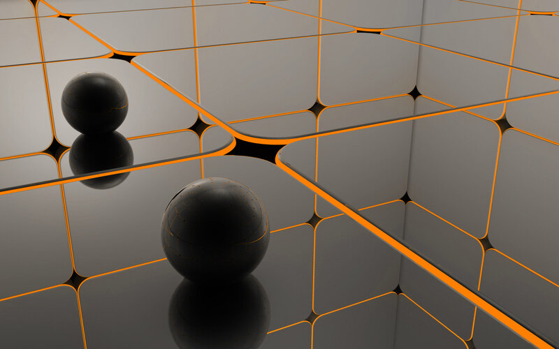 Black Spheres on Grid — Gray