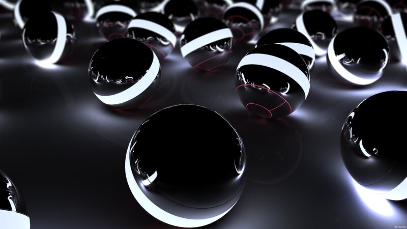 Black Spheres with White Stripes