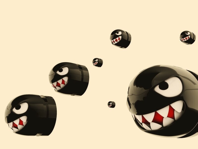 Black Spherical Creatures — Playful, 3d Render