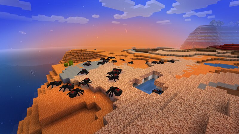 Black Spiders on Desert