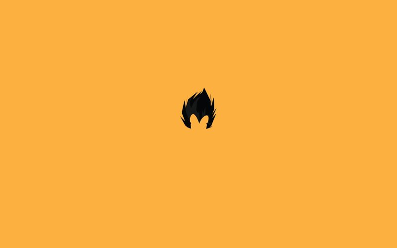 Black Spiky Hair Silhouette — Orange