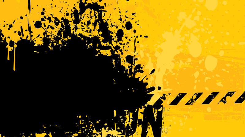 Black Splatter on Yellow