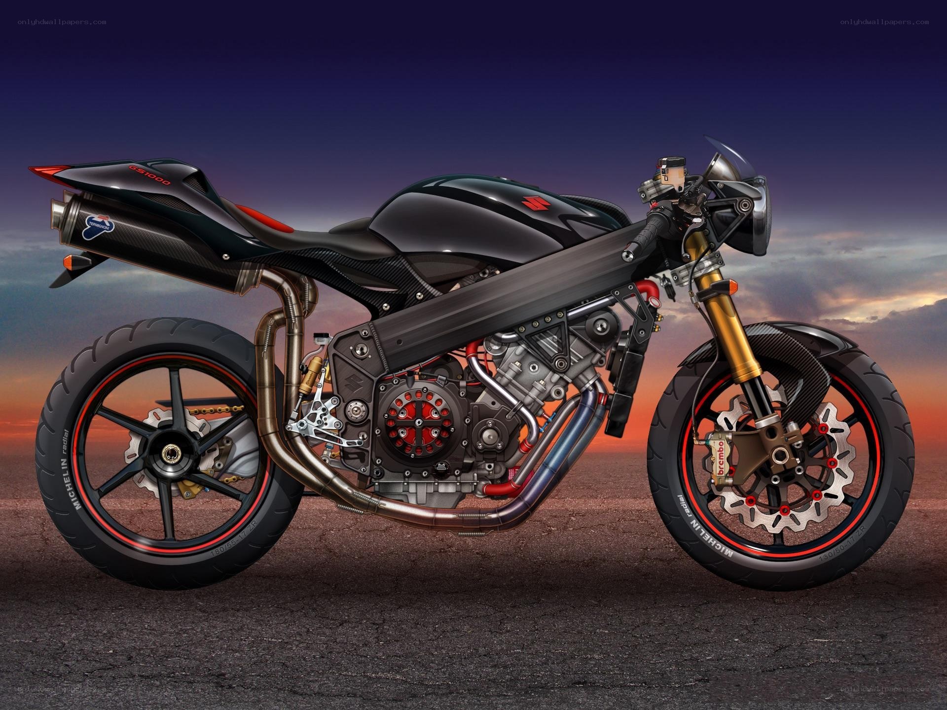 black sport motorcycle