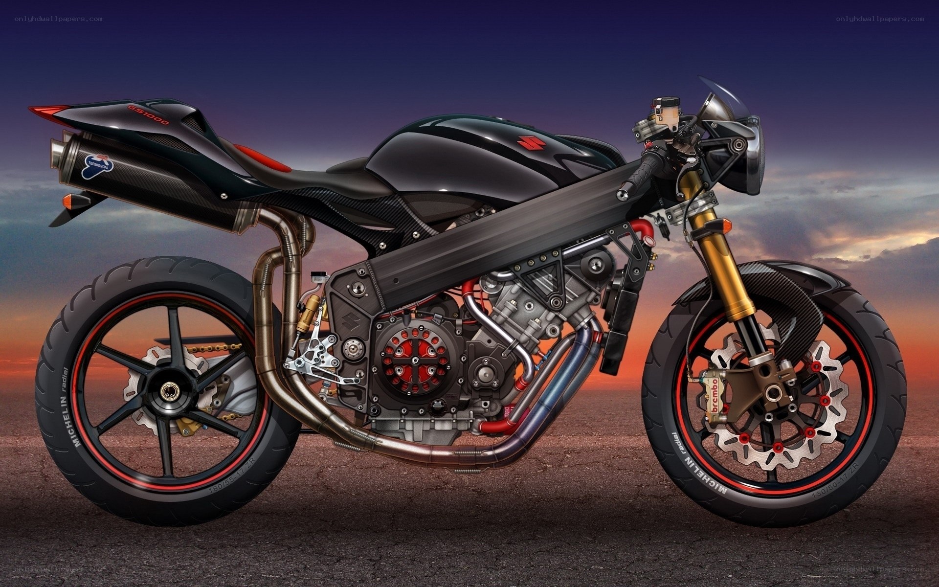 black sport motorcycle