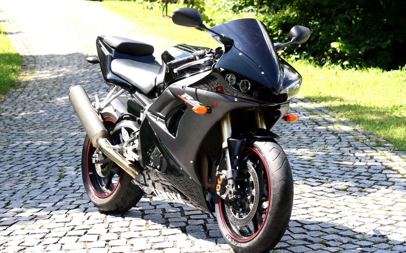 Black Sport Motorcycle — Calm, Afternoon