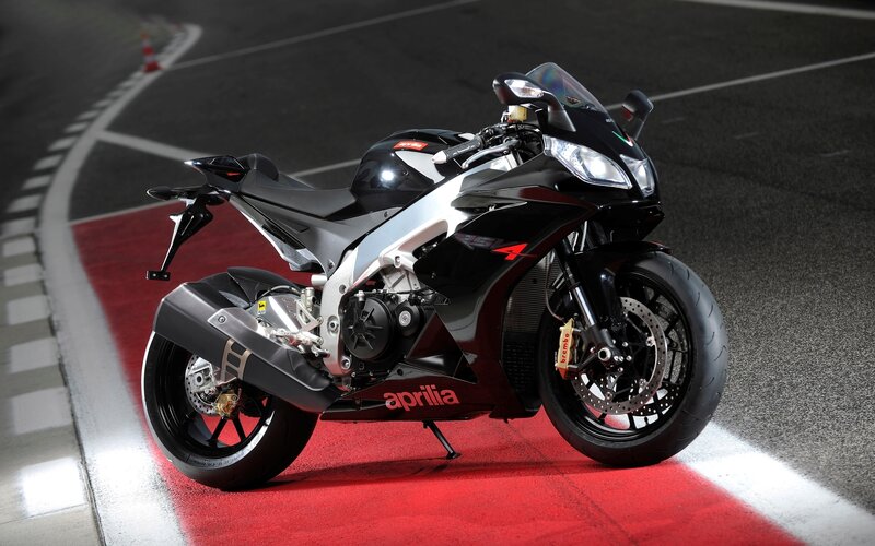 Black Sport Motorcycle — Dramatic, Night, Photograph