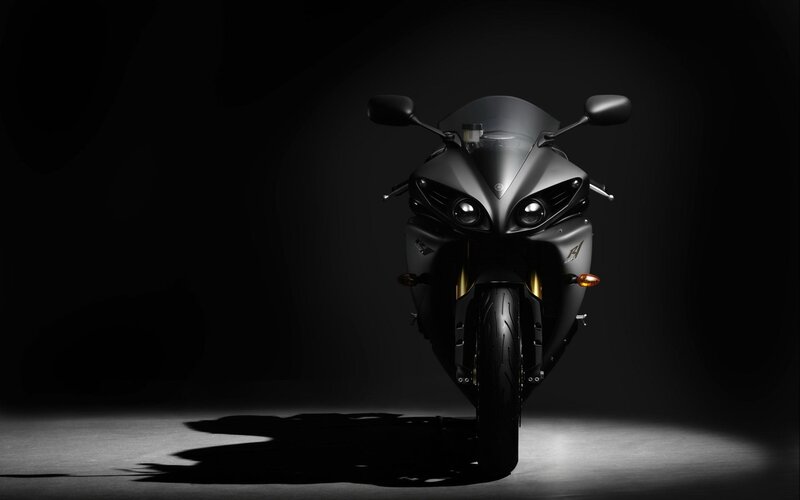 Black Sport Motorcycle — Dramatic, Photograph, Headlights