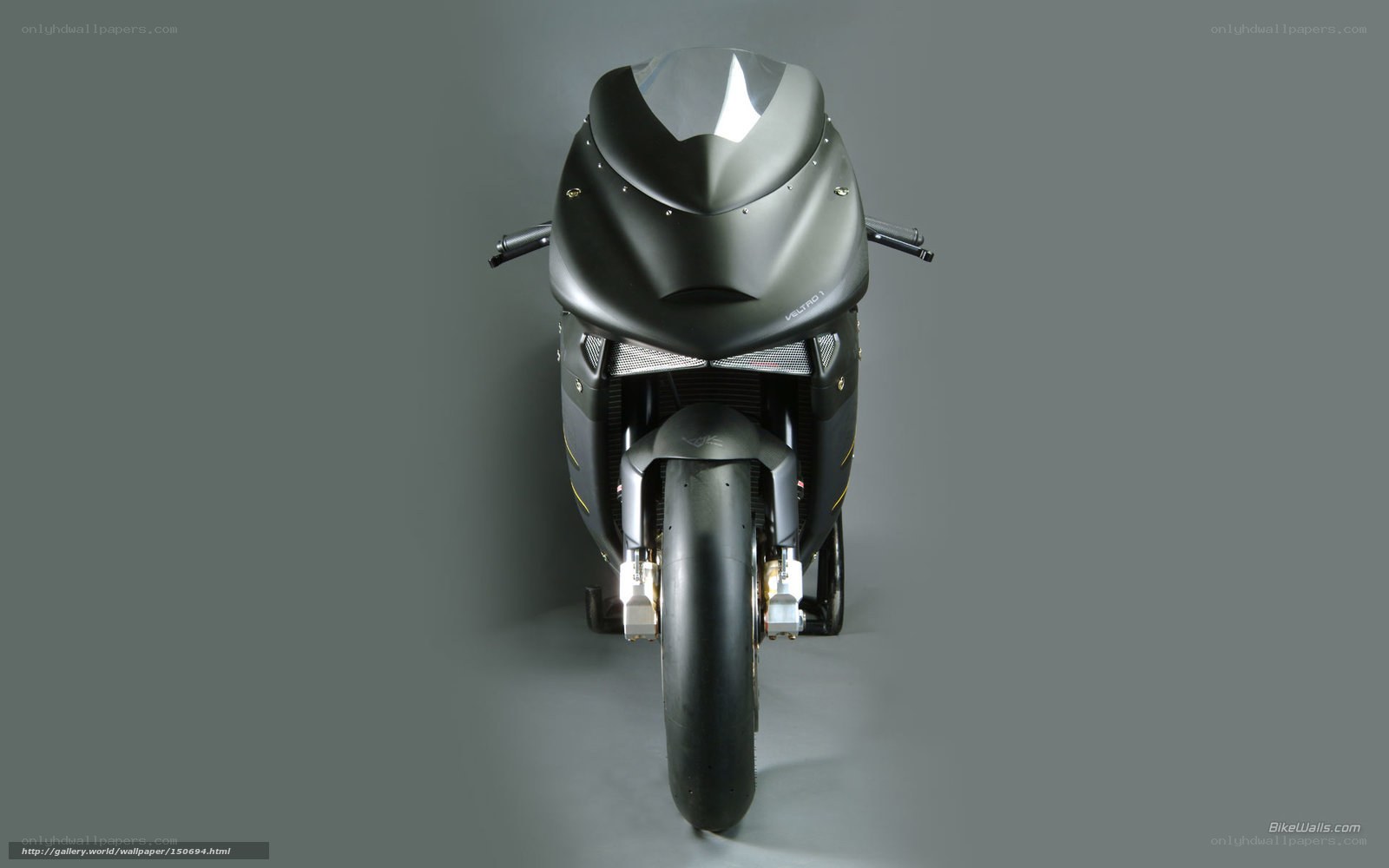 black sport motorcycle front view