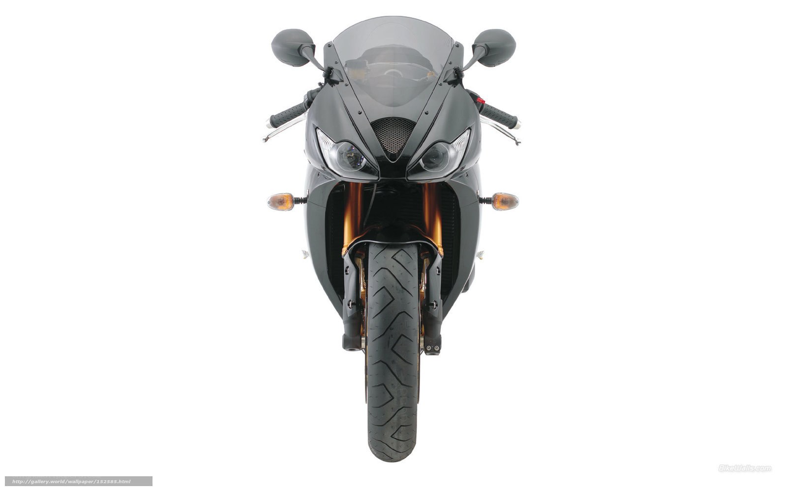 black sport motorcycle front view