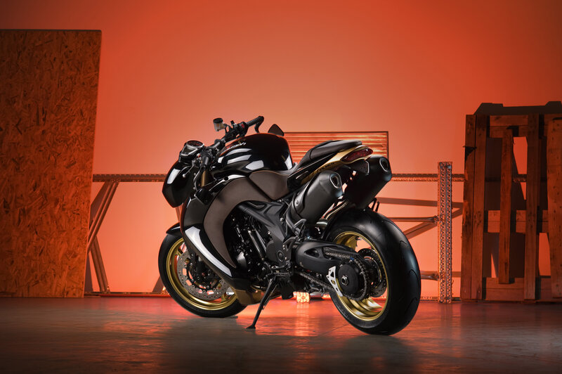 Black Sport Motorcycle — Orange