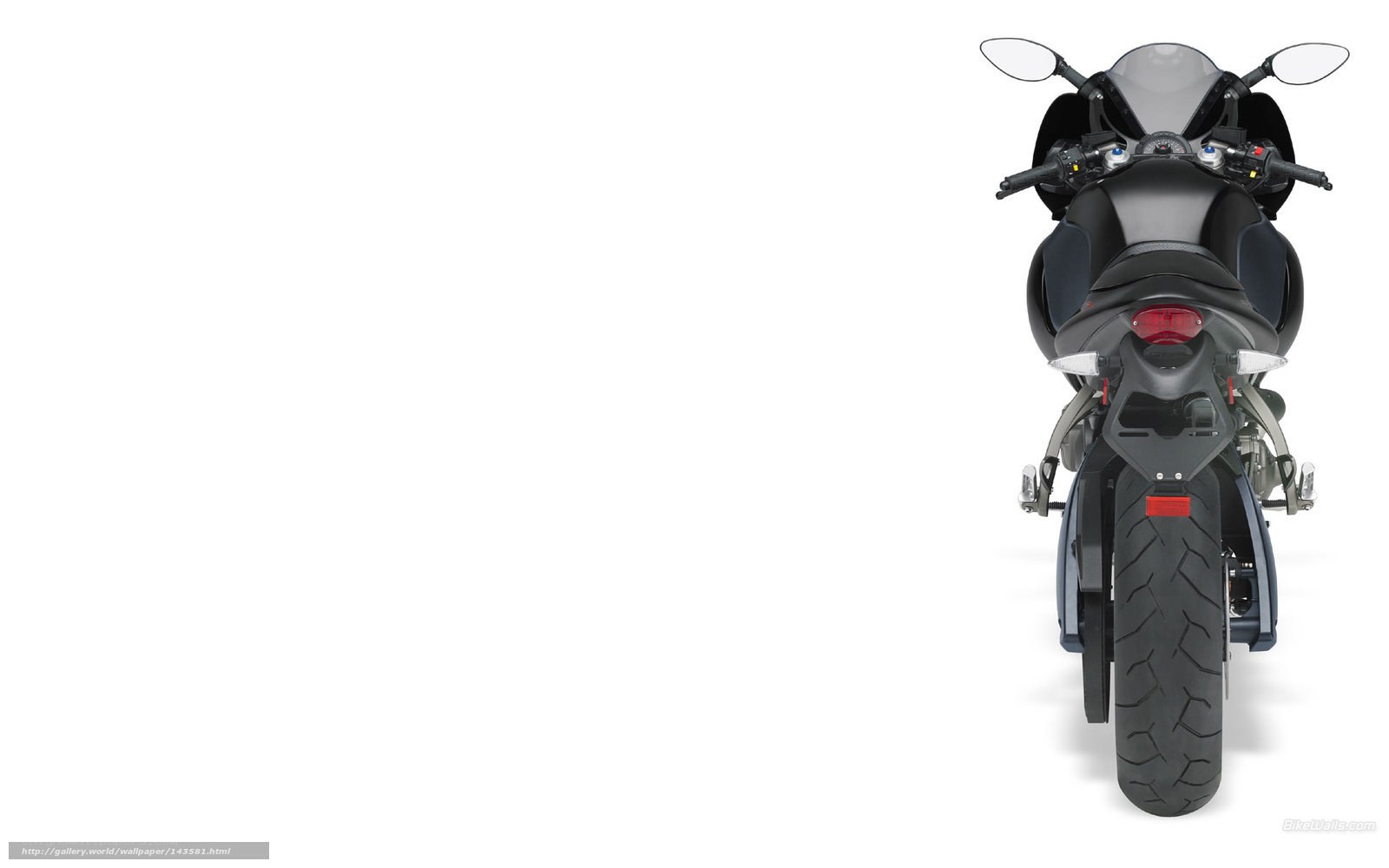 black sport motorcycle rear view
