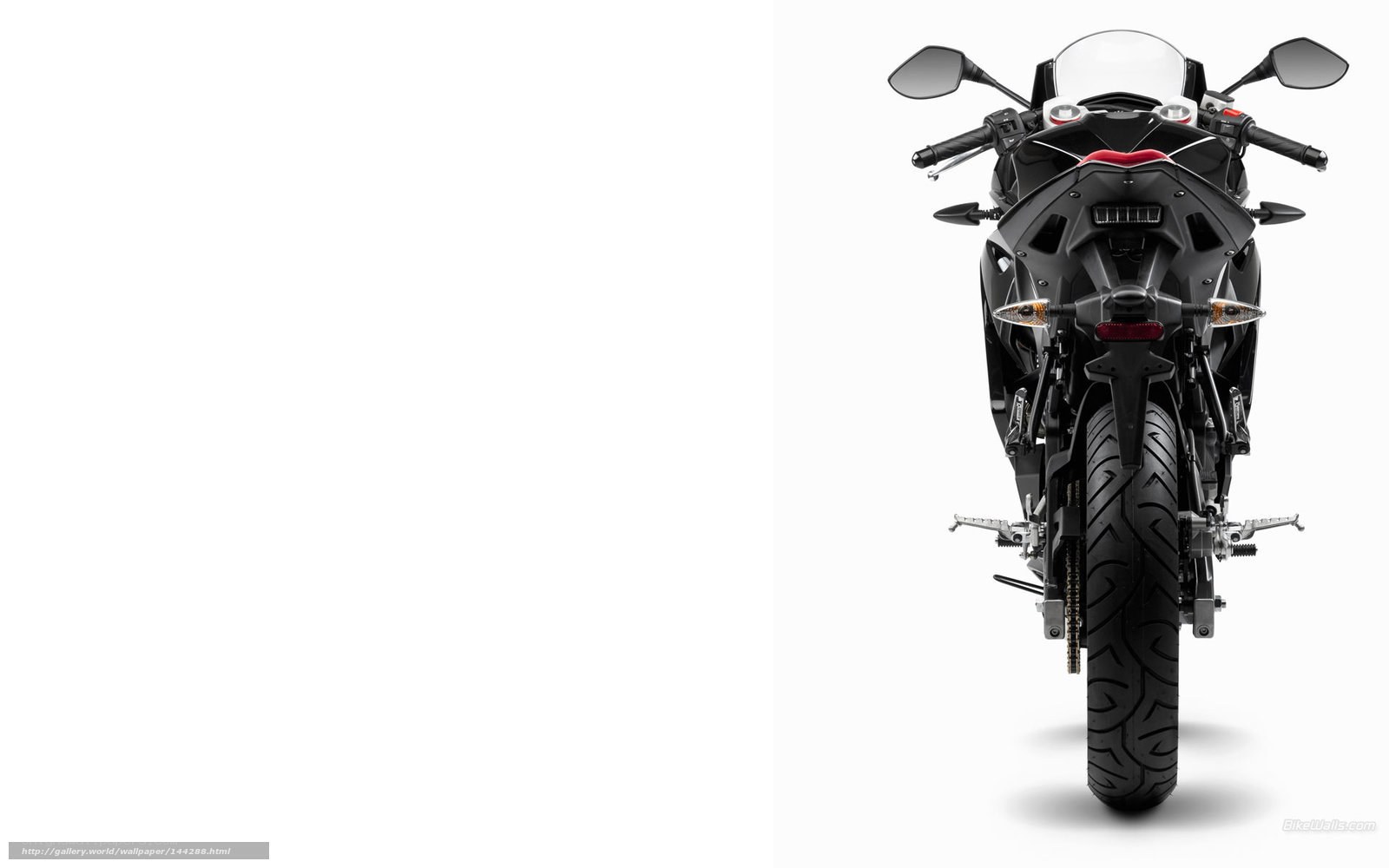 black sport motorcycle rear view