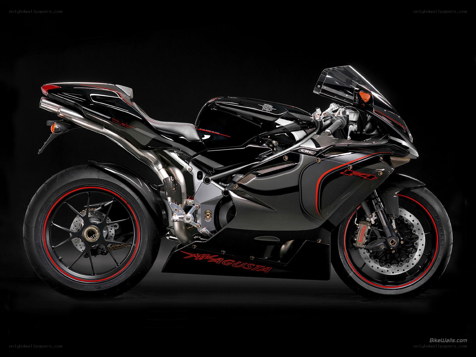 black sport motorcycle side view