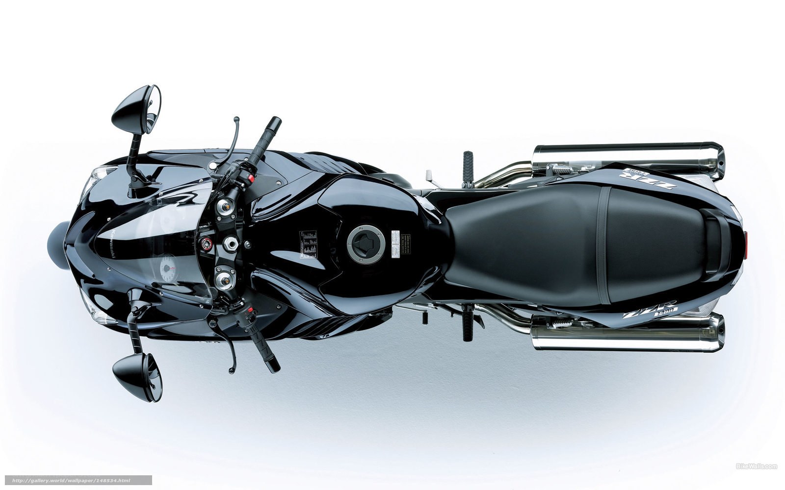 black sport motorcycle top view