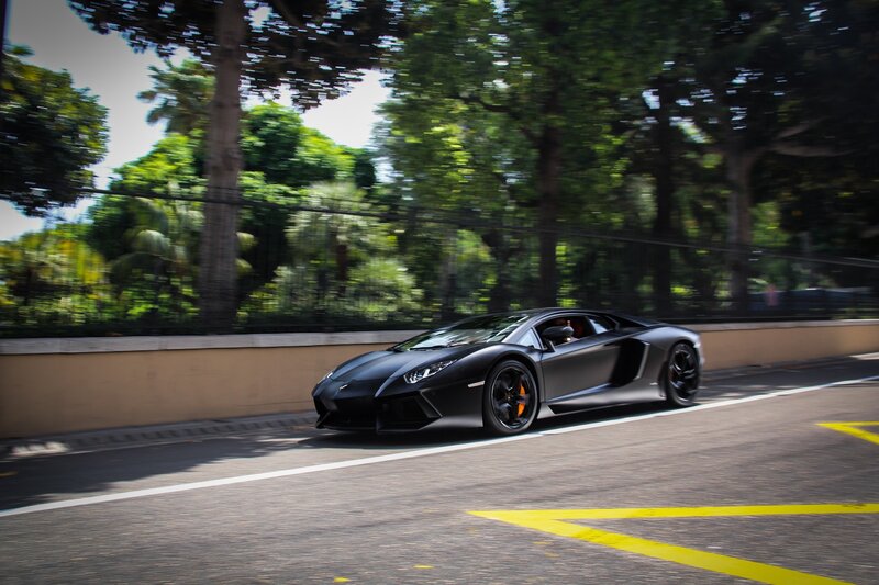 Black Sports Car — Afternoon, Gray