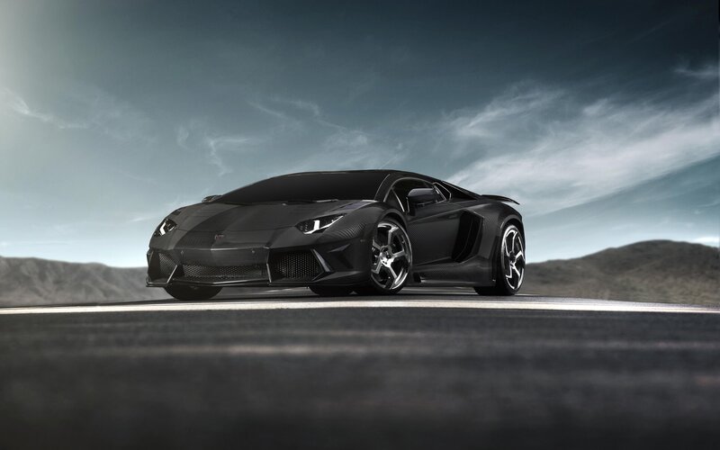 Black Sports Car — Afternoon, Sky