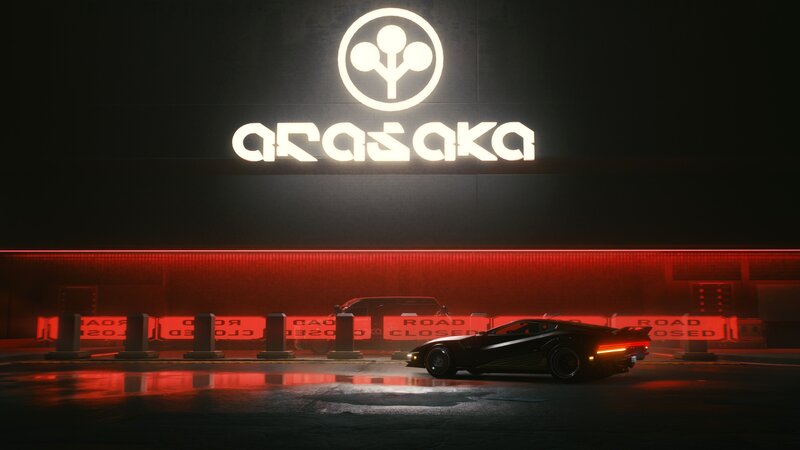 Black Sports Car at Night — Dark, Futuristic