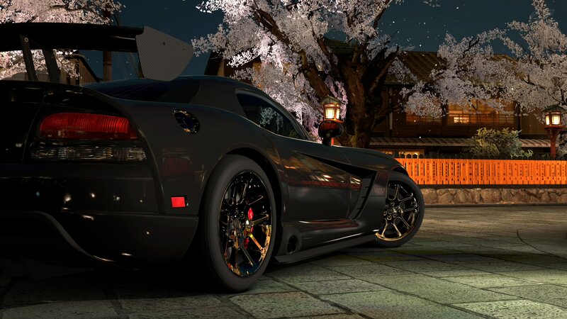 Black Sports Car at Night — Serene