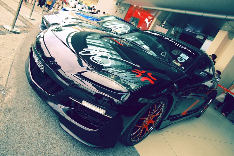 black sports car at show