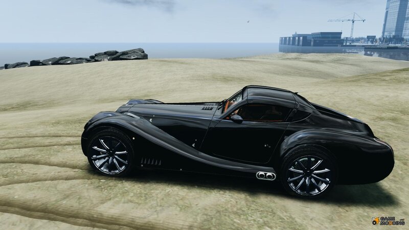 Black Sports Car — Calm, Afternoon, 3d Render, Beach