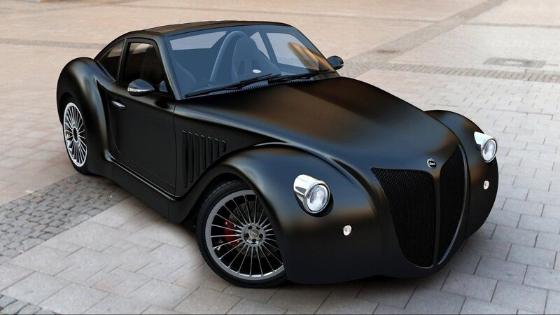 Black Sports Car — Calm, Afternoon, 3d Render