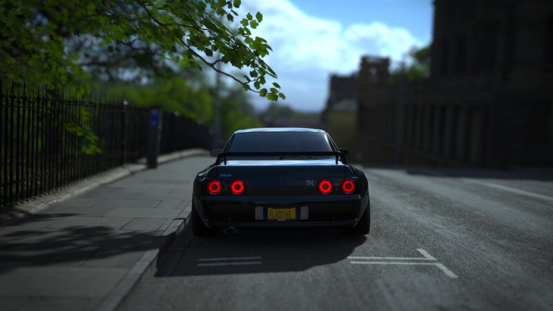 Black Sports Car — Calm, Afternoon, 3d Render, Tree