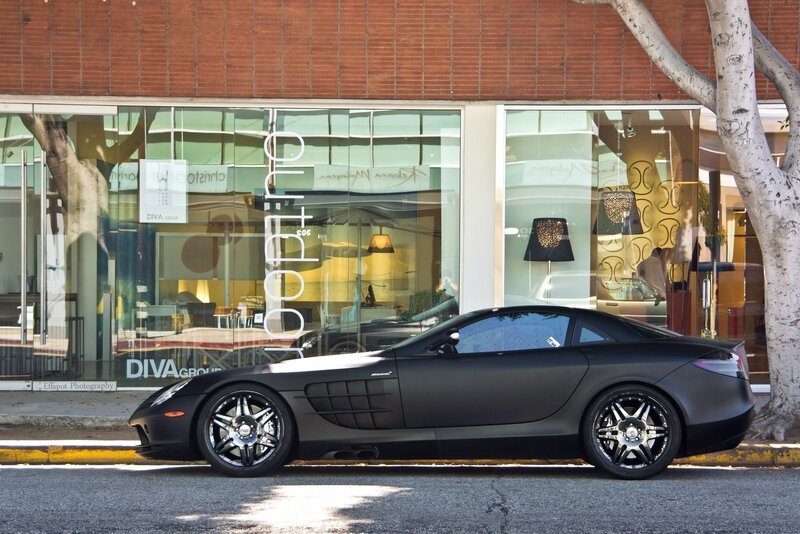 Black Sports Car — Calm, Afternoon, Photograph, Building, Tree, Window